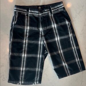 Micros Boy’s Black and White Plaid Shorts